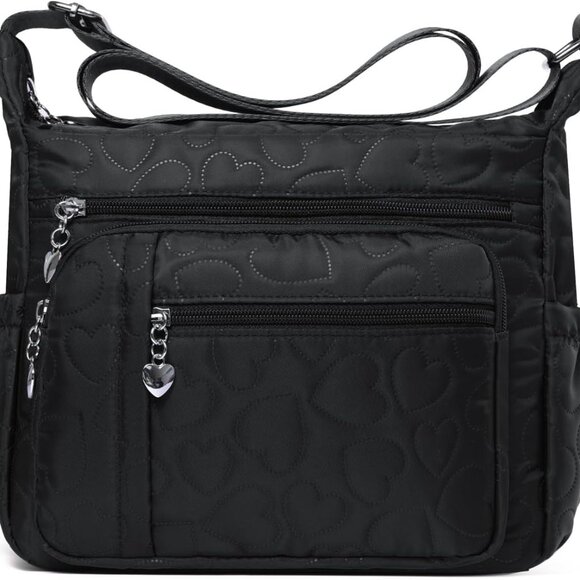 Women Nylon Shoulder Handbag Large Capacity Multiple Pockets Crossbody Purse Tot - Picture 1 of 7